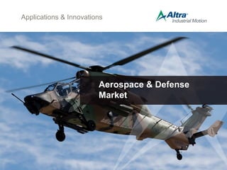 Applications & Innovations
Aerospace & Defense
Market
 