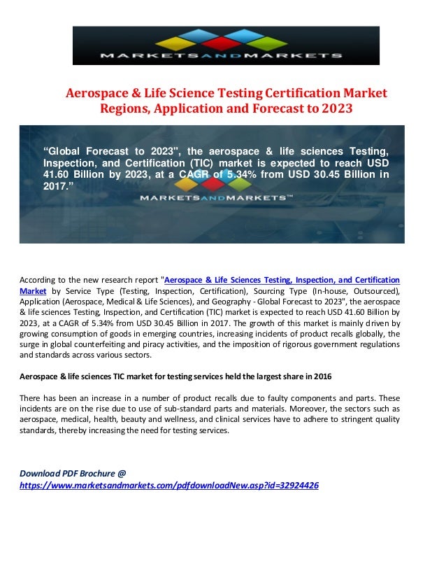 Aerospace Amp Life Science Testing Certification Market