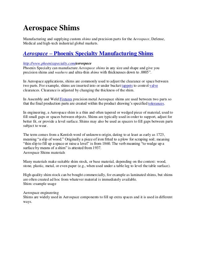Aerospace shims
