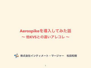 Aerospike
KVS
 
