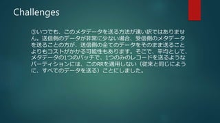 Challenges
ۤĤǤ⡢Υ᥿ǩ`ͤ뷽٤UǤϤޤ
łȤΥǩ`ǳ٤ʤϡłȤΥ᥿ǩ`
ͤ뤳ȤηłȤȫƤΥǩ`򤽤Τޤͤ뤳
⥳ȤԤ⤢ޤǡƽȤơ
᥿ǩ`1ĤΥХåǡ1ĤΤߤΥ쥳`ɤͤ褦
ѩ`ƥˤϡRRmäʤͬˤ褦
ˡ٤ƤΥǩ`ͤ룩Ȥˤޤ
 