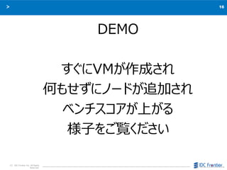 16
C IDC Frontier Inc. All Rights
Reserved.
DEMO
VMɤ
Τ⤻˥Ω`ɤ׷Ӥ
٥Ϥ
ӤE
 