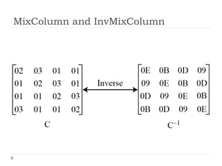 MixColumn and InvMixColumn
 