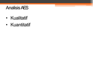 AnalisisAES
• Kualitatif
• Kuantitatif
 