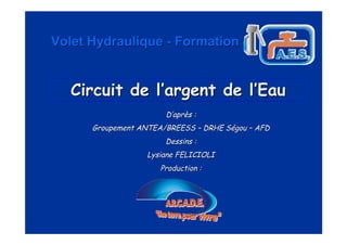 Volet Hydraulique - Formation


   Circuit de l’argent de l’Eau
                       D’après :
      Groupement ANTEA/BREESS – DRHE Ségou – AFD
                       Dessins :
                  Lysiane FELICIOLI
                      Production :
 