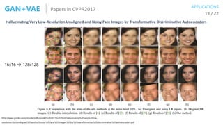 19 / 22
Hallucinating Very Low-Resolution Unaligned and Noisy Face Images by Transformative Discriminative Autoencoders
ht...