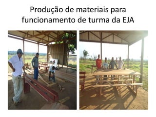 Produção de materiais para
funcionamento de turma da EJA
 