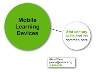 Mobile
Learning
                       21st century
Devices                skills and the
                       common core




           Glenn Wiebe
           glennw@essdack.org
           ESSDACK
 