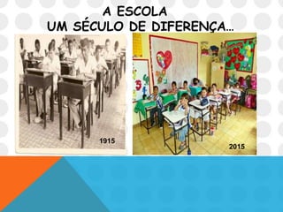 A ESCOLA
UM SÉCULO DE DIFERENÇA...
1915
2015
 