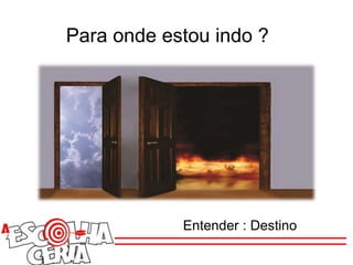 Para onde estou indo ?
Entender : Destino
 