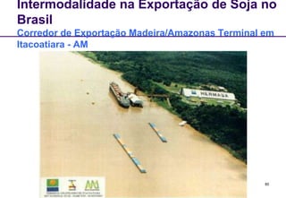 Intermodalidade na Exportação de Soja no 
Brasil 
Corredor de Exportação Madeira/Amazonas Terminal em 
Itacoatiara - AM 
85 
 