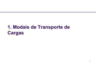 3 
1. Modais de Transporte de 
Cargas 
 