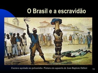 O Brasil e a escravidão




Escravo açoitado no pelourinho. Pintura em aquarela de Jean Baptiste Debret   13
 