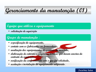 Gerenciamento da manutenção (01)

Joceilma Sales

 
