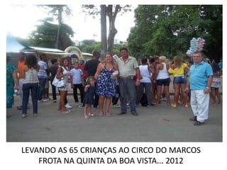 LEVANDO AS 65 CRIANÇAS AO CIRCO DO MARCOS
    FROTA NA QUINTA DA BOA VISTA... 2012
 