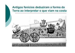 Antigos fenícios deduziram a forma da
Terra ao interpretar o que viam na costa
 