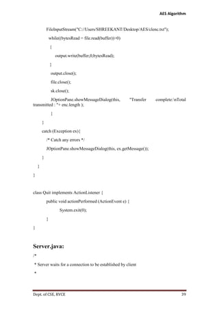 Advanced Encryption Standard (AES) Implementaion using Java | PDF
