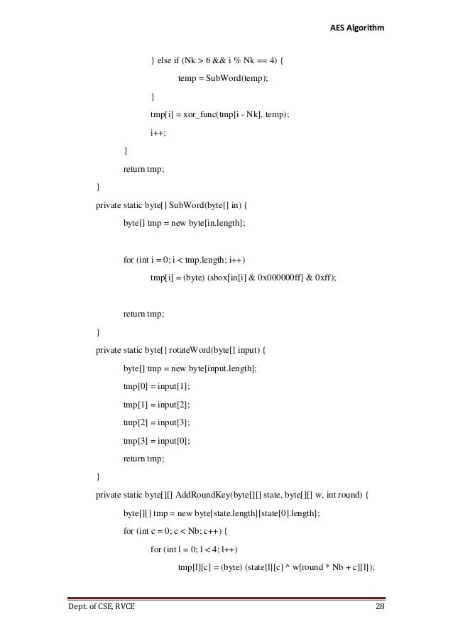 Advanced Encryption Standard (AES) Implementaion using Java