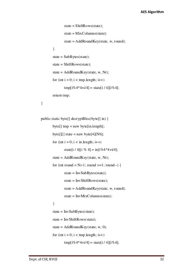 Advanced Encryption Standard (AES) Implementaion using Java
