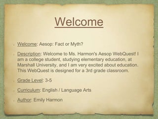 Aesop WebQuest PowerPoint | PPT