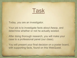 Aesop WebQuest PowerPoint | PPT