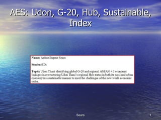AES: Udon, G-20, Hub, Sustainable, Index 
