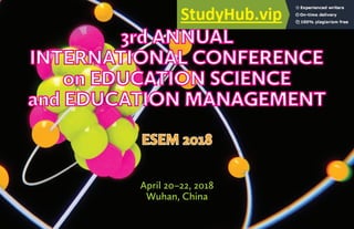 ESEM 2018
April 20–22, 2018
Wuhan, China
 