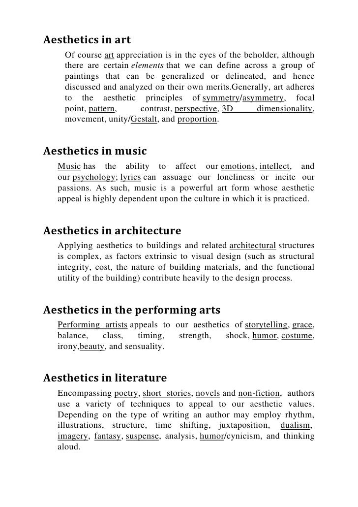 aesthetics define form in art
