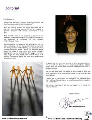 """"""""""""""""""""""""""""""

           "

$%&&'"()%*+',%-"

$%..%&" /01" 1023"     4'5/2,6" 6*%05" 2," 5/%" 7'*&3" /01"
%)%*".%%,"088'9:&21/%3"725/';5":0112', "

<25/" 0," /',%15" :0112'," ='*" 3'2,6" 3%32805%3" >'." 2,"""""""""""
';*" )%*+" '7," 5%152,6" 8'99;,25+-" 7%" 0*%" /0::+" 5'""""""
:*%1%,5" "   ?                     " %?9060@2,%" 5'" 0&&" '="
+';A""

B/21" 9',5/&+" %@2,%" 21" 0," ';58'9%" '=" 8';:&%" '=" 9+"
1&%%:&%11",26/51"0,3",;9.%*"'="5%0?529%"3218;112',1"725/"
9+" 8'&&%06;%" C" 8'?=';,3%*" '=" 5/21" 2,252052)%"
D*AE*052FF;90*"E05%&A""

G" 152&&" *%9%9.%*" 5/%" )%*+" =2*15" 30+" 7/%," G" 701" :;5" 2,5'"
1'=570*%"5%152,6"0,3"0&1'"5/%"8',=;1%3"1505%"'="9+"92,3-"
9%" .%2,6" ;,070*%" '=" 5/%" .%0;5+" 0,3" :&%01;*%" .%/2,3"
=2,32,6" 5/2,61" ';5-" 7/28/" G" 7';&3" 10+" 1'=570*%" 5%152,6"
62)%1" 9%" 5'30+A" G" 9;15" 03925" 5/05" ',&2,%" 1'=570*%"
5%152,6" 8'99;,252%1" 0,3" )0*2';1" HI" .&'61" 7%*%" 5/'1%"
7/'" 50;6/5" 9%" /'7" 926/5+" 5/%" =2%&3" '=" 5%152,6" 21" C"
.*';6/5" 8',=23%,8%" 0.';5" 9+" =2%&3" 0,3" ,%)%*?=032,6"
192&%"',"9+"=08%A""

           """"""""""""""""""
                                                                      J+" :;.&21/2,6" 5/21" %@2,%" 7%" :*'921%" 5'" '==%*" 0," ':%," :&05='*9"
           "                                                          7/%*%" 7%" 0&&" 80," 3218;11-" 1/0*%-" 1;66%15-" 8',5*2.;5%-" 8*25282@%-"
                                                                      6;23%-" *%&0K" 0,3" 90,+" '5/%*" 0852)252%1" *%&05%3" 5'" 5/%" 7'*&3" '="
           "                                                          1'=570*%"5%152,6A""

                                                                      "<%" 72&&" .%" 9'*%" 5/0," >;15" /0::+" 2=" 7%" 1;88%%3" 5'" .*2,6" 5/%"
           "                                                          109%" 8',=23%,8%" 0,3" ,%)%*?=032,6" 192&%" '," +%5" 0,'5/%*" ,%7"
                                                                                     "
           "
                                                                      G" 7';&3" &2F%" 5'" 5/0,F" E*052F" ='*" 1;::'*52,6" 5/21" 23%0" 0,3" .%2,6"
           "                                                          5/%*%"725/"9%A"L:%820&"5/0,F1"5'"';*"0&&"0;5/'*1"='*"5/%2*"1;::'*5"
                                                                      0,3"8',5*2.;52',A"
           "
                                                                      <%" 0*%" 1;*%" 5/05" +';" 0&&" 72&&" >'2," 0,3" 1;::'*5" ;1" 2," 50F2,6" 5/21"
           """""""""""""""""""""""""""""""                            2,252052)%"=;*5/%*A"

                                                                 "
           "
                                                                 """""""""""""""""""""""""""""""""""""""""""""""""""""""M';*1"12,8%*%&+""
           "
                                                                 """""""""""""""""""""""""""""""""""""""""""""""""""""""""""""""""""
           "
                                                                 "
           "
                                                                 """""""""""""""""""""""""""""""""""""""""""""""""
           "
                                                                 """"""""""""""""""""""""""""""""""""""""""""""""""""""""#$%&!'()#*!+,#)#*-!"




                                                                       #"
           "
 