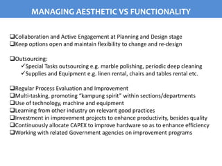Aesthetic vs. functionality in hotel design impact on operational ...