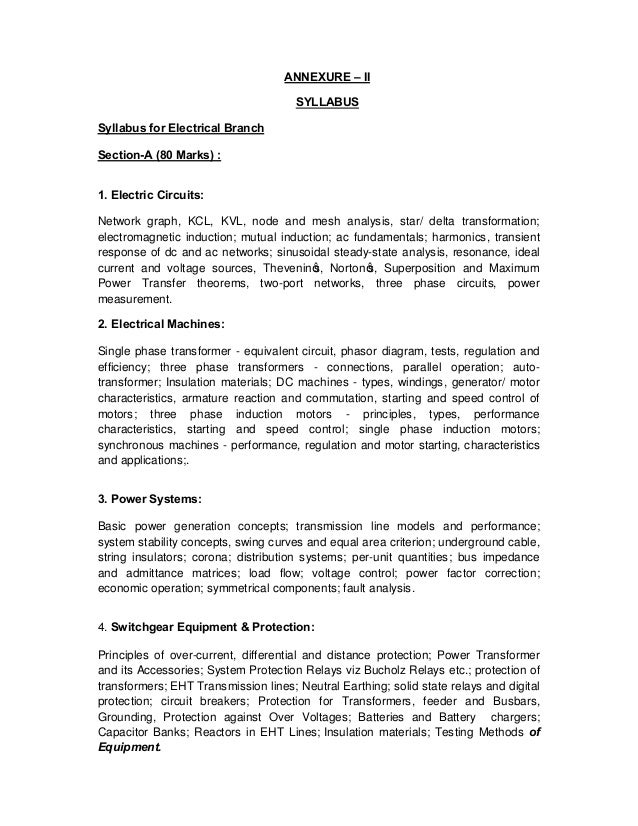 syllabus of assistant engineer electrical civil syllabus generator