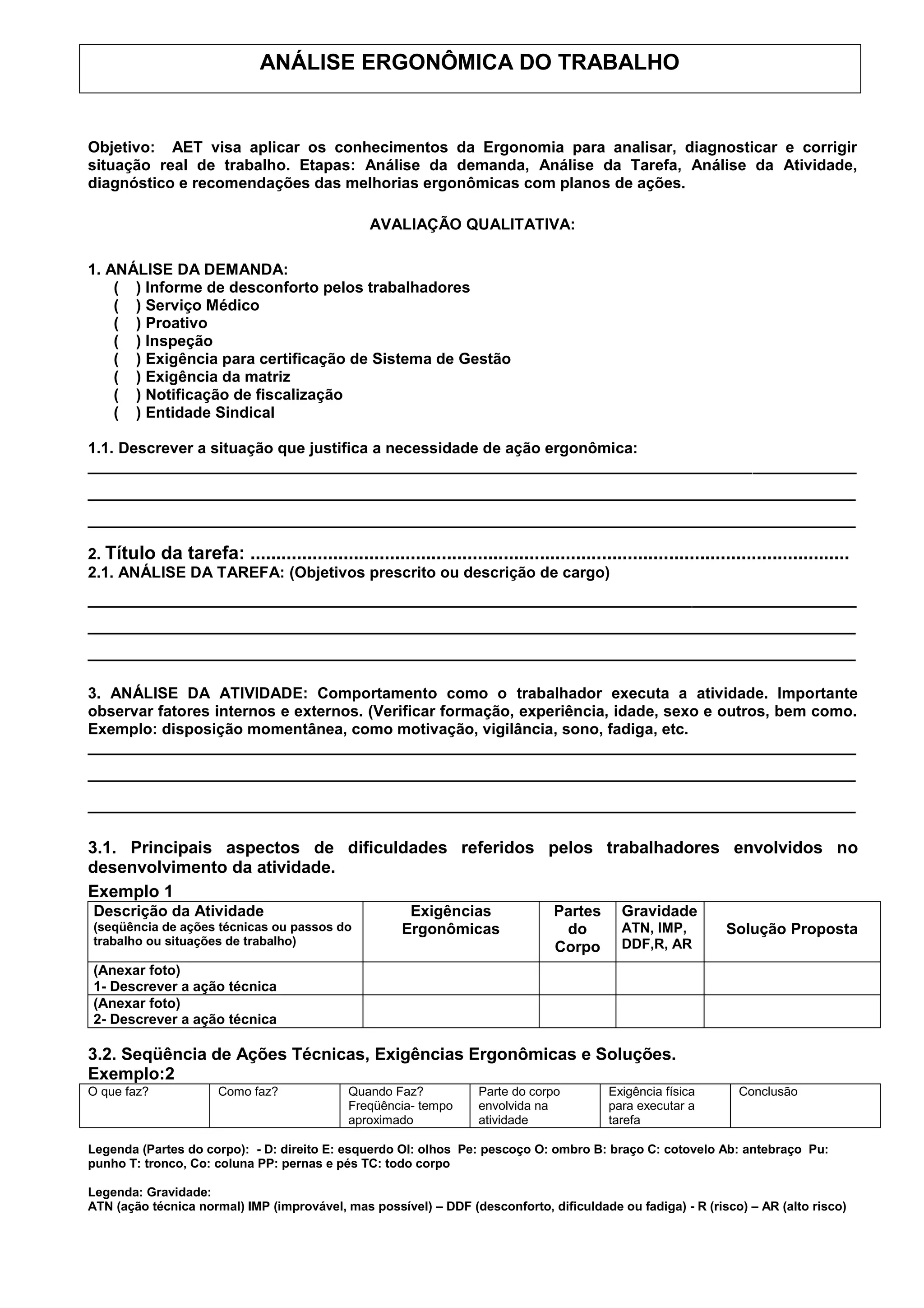 Análise Ergonômica Trabalho | PDF