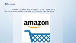 References
• Cawsey, T. F., Deszca, G., & Ingols, C. (2016). Organizational
change: An action-oriented toolkit (3rd ed.). Thousand Oaks, CA: Sage.
 
