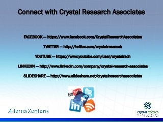 .
FACEBOOK — https://www.facebook.com/CrystalResearchAssociates
TWITTER — http://twitter.com/crystalresearch
YOUTUBE — htt...