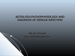 AETIOLOGY,PATHOPHYSIOLOGY AND DIAGNOSIS OF DENGUE INFECTION DR LEE OI WAH PEG. PERUBATAN UD54 