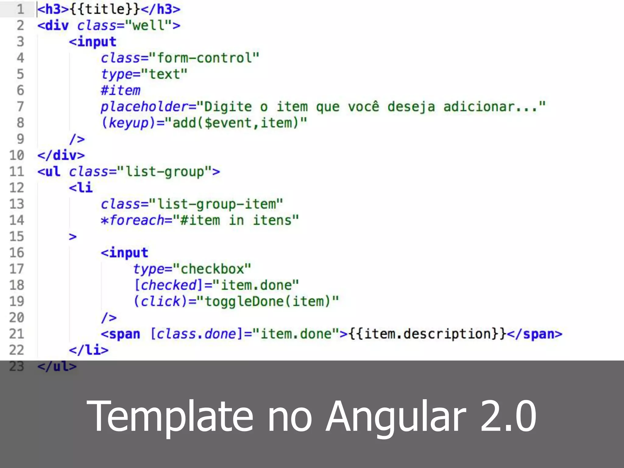 Template no Angular 2.0
 