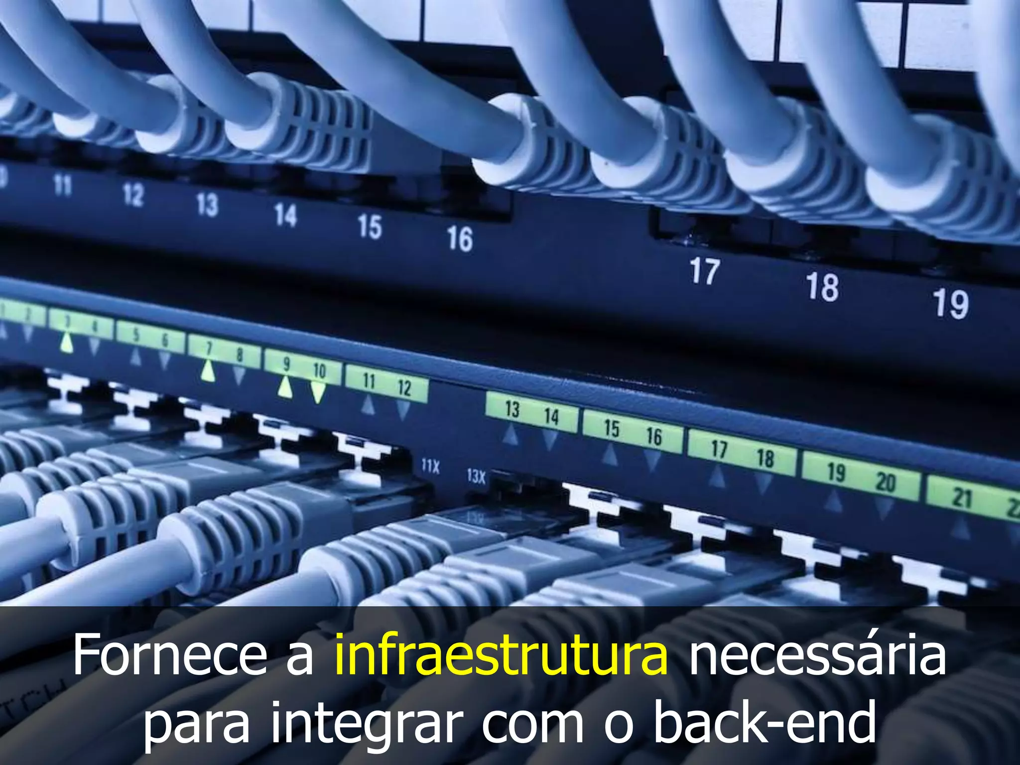 Fornece a infraestrutura necessária
para integrar com o back-end
 
