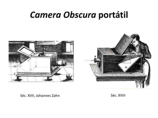 Camera Obscura portátil
Séc. XVII, Johannes Zahn Séc. XVIII
 
