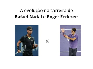 A evolução na carreira de Rafael Nadale Roger Federer: x 
