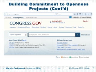 Building Commitment to Openness
Projects (Cont’d)
 