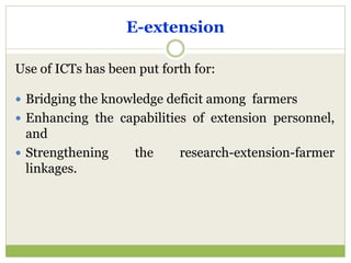 E-extension- C.Thatchinamoorthy Agricultural Extension | PPTX