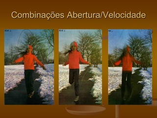 Combinações Abertura/Velocidade
 