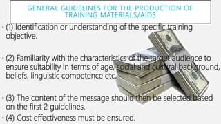 Audio-visual aids - classification, selection, use and production
