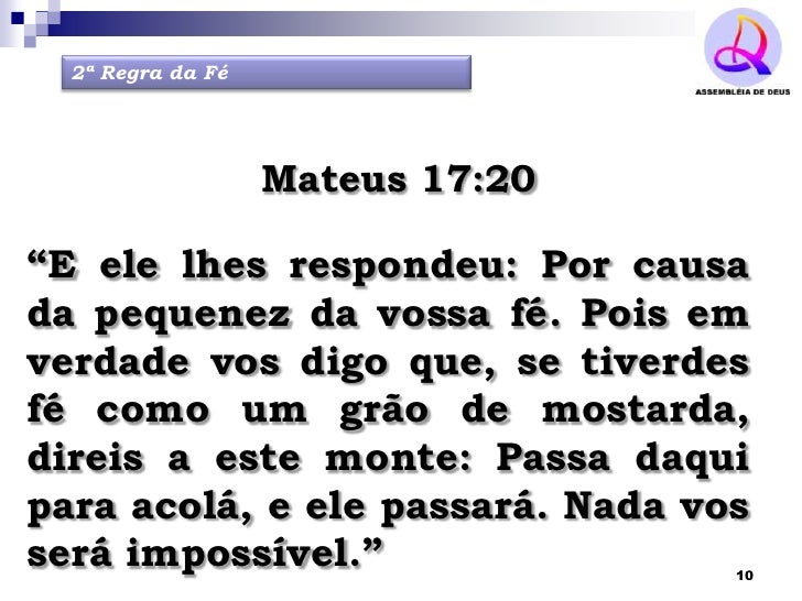 Se Tiver Fé Do Tamanho De Um Grão De Mostarda