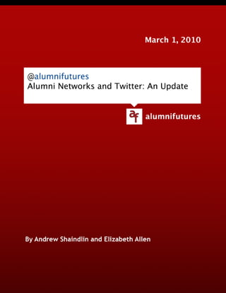 Alumni Networks and Twitter: An Update