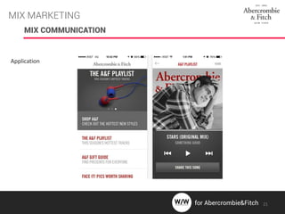 MIX COMMUNICATION
Application
MIX MARKETING
21for Abercrombie&Fitch
 