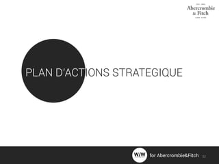 PLAN D’ACTIONS STRATEGIQUE
32for Abercrombie&Fitch
 