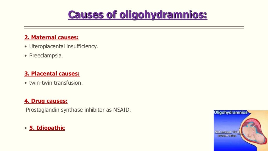 causes low amniotic fluid