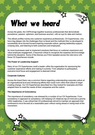 CXPA Customer Experience Superhero Success Guide