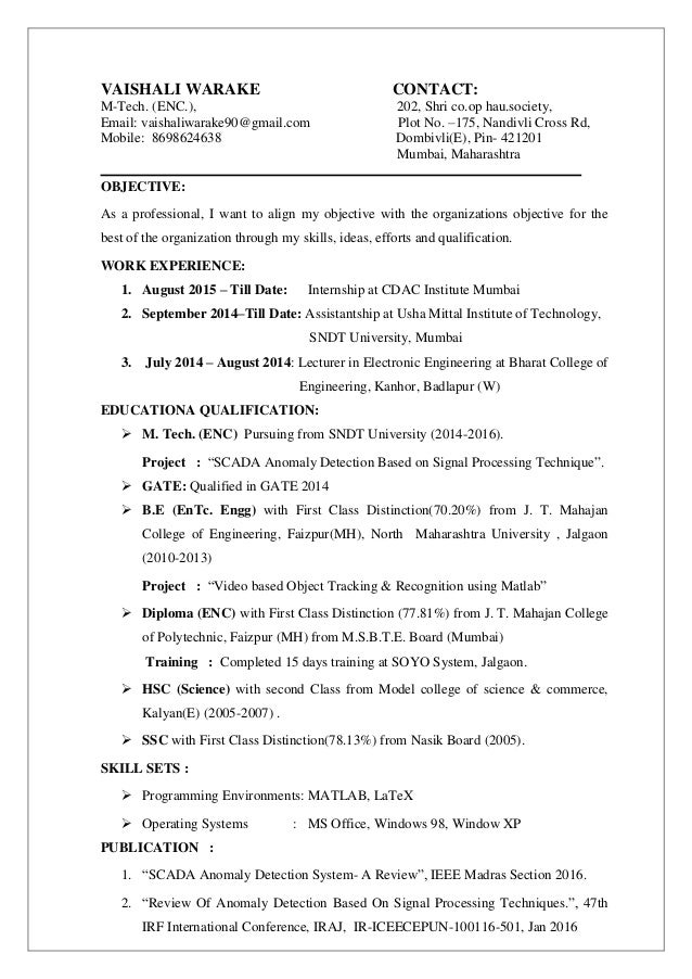 model resumes